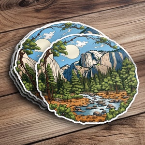 Yosemite National Park Stickers, Camping Stickers, Adventure Sticker, Vintage Car Tent Bear Yosemite Decal, Gift for Camper