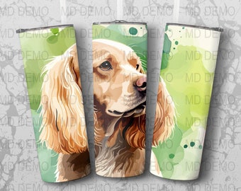 Cocker Spaniel 20 oz Skinny Tumbler Sublimation Design, Straight & Tapered Wrap, Tumbler Wrap, Tumbler Png, Instant Download