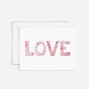 Love Watercolor Greeting Card | Floral Christian Romance Or Wedding Card