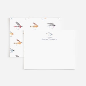 Fishing Lures Personalized Stationery Set | Fly Fishing Note Cards | Boys Nursery Stationery | Fish Flies Notecard Set | Boys Fishing Cards