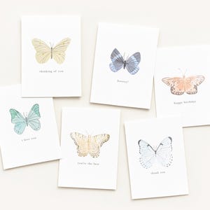 Watercolor Butterflies Variety Pack Of Greeting Cards | Set Of 10 Folded Note Cards For All Occasions | Blank Inside Butterfly Greeting Card