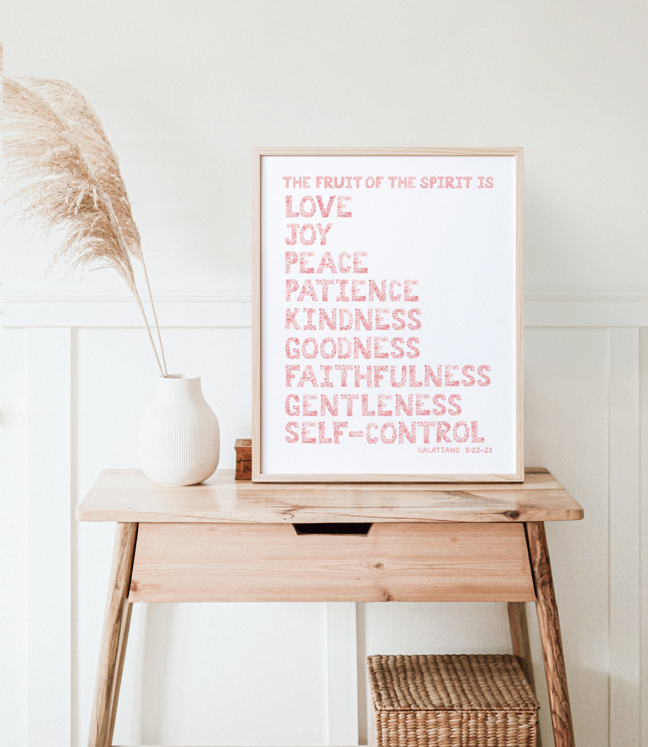 The Fruit of the Spirit Bible Verse Art Print 11x14 in Pink or Blue ...