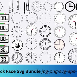 Paquete SVG de cara de reloj, números de reloj, reloj con números romanos, cara de reloj Png, paquetes de SVG de cara de reloj lindos, cara de reloj, número de reloj, cara de reloj.