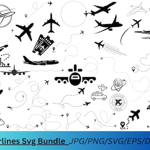 Airplane SVG Bundle, Airplane Heart Svg, Airplane Travel Svg,Airplane Designs,Love travel,Airplane Bundle SVG PNG