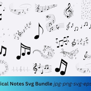Musical Notes SVG, Musical Notes Clipart Png,Music Notes PNG,Music note,Clipart,Bundle,Dxf