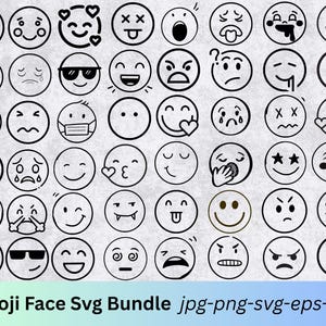 Pacote Emoji Face SVG | Pacote Emoji Face PNG...