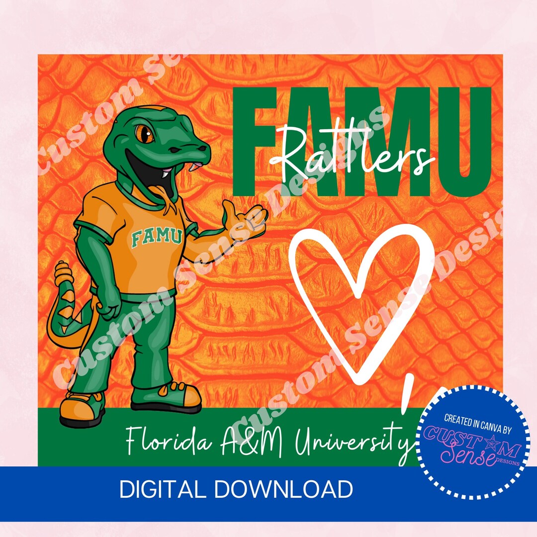 FAMU Mascot PNG Sublimation 20oz Skinny Tumbler Seamless Etsy