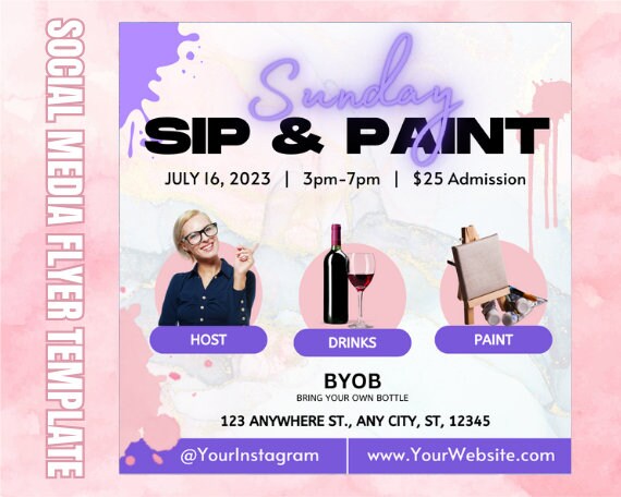 Sip & Paint Mobile Art Party Hosted at Your Home Rental (BYOB)