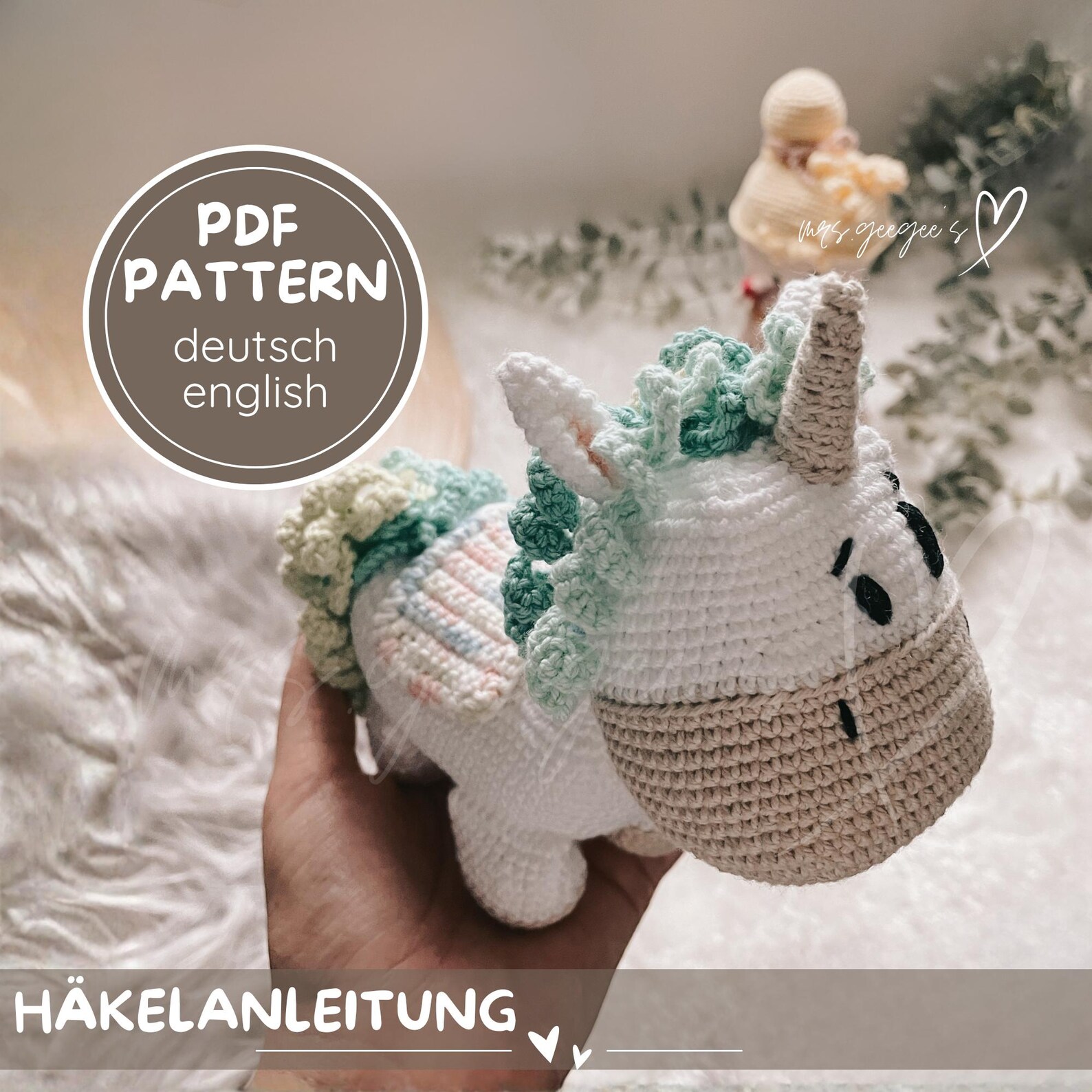 Crochet Pattern - Crochet Pattern - Unicorn/unicorn Rainboow - Geegees ...
