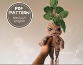 Alraune (Mandrake) Amigurumi Häkelanleitung PDF / Mandrake Crochet Pattern, Kuscheltier häkeln, DIY Deko, [ger/eng]