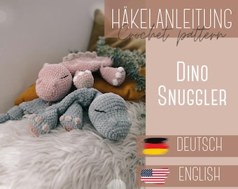Crochet instructions I Crochet pattern - Dino Snuggler I DYI comforter I PFD German/English