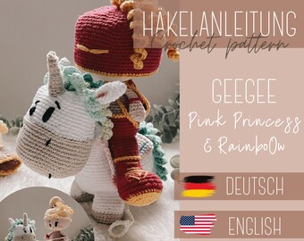 Crochet pattern - Crochet pattern - Pink knightly Princess & RainboOW - GEEGEEs - GER/ENG