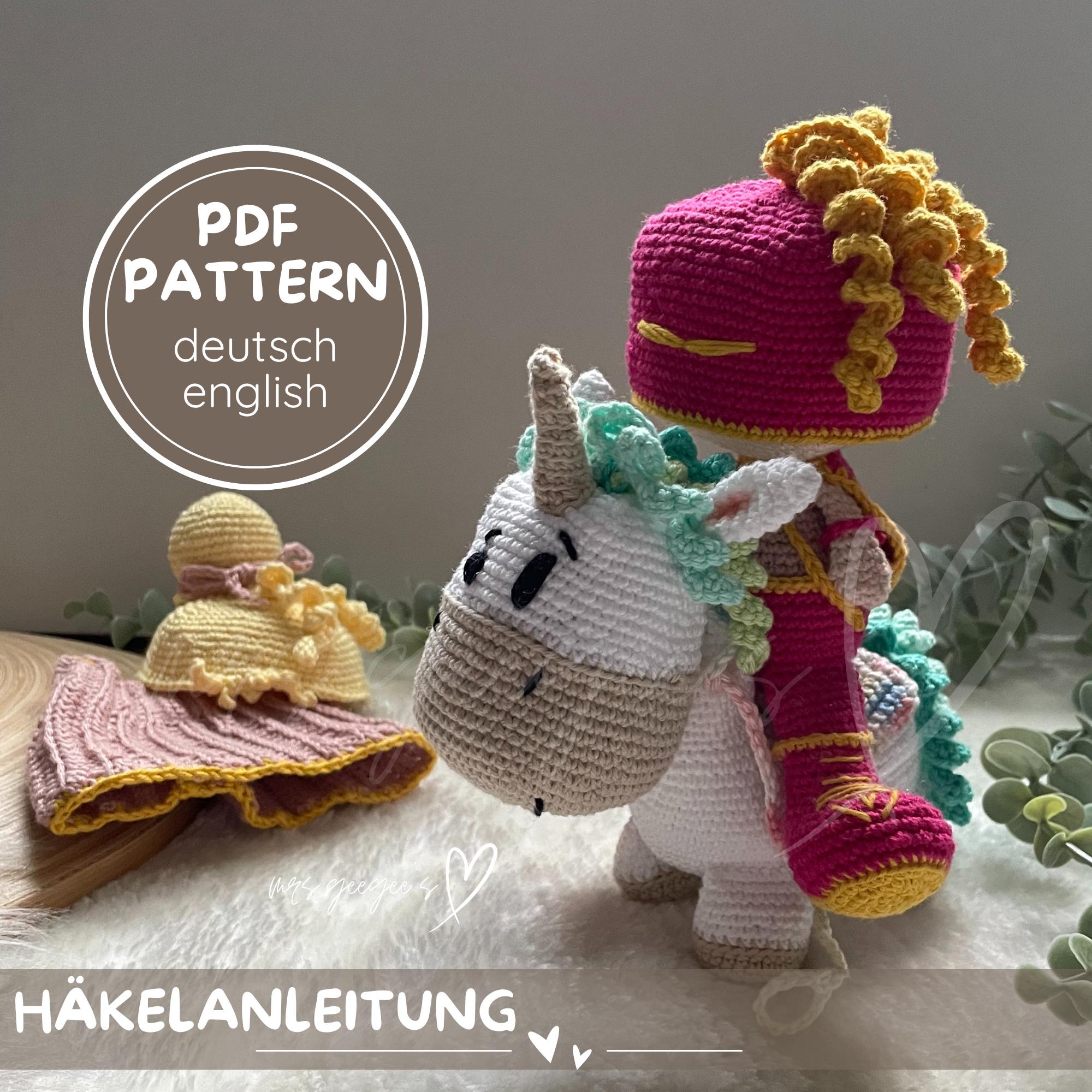Crochet Pattern - Crochet Pattern - Pink Knightly Princess & Rainboow ...