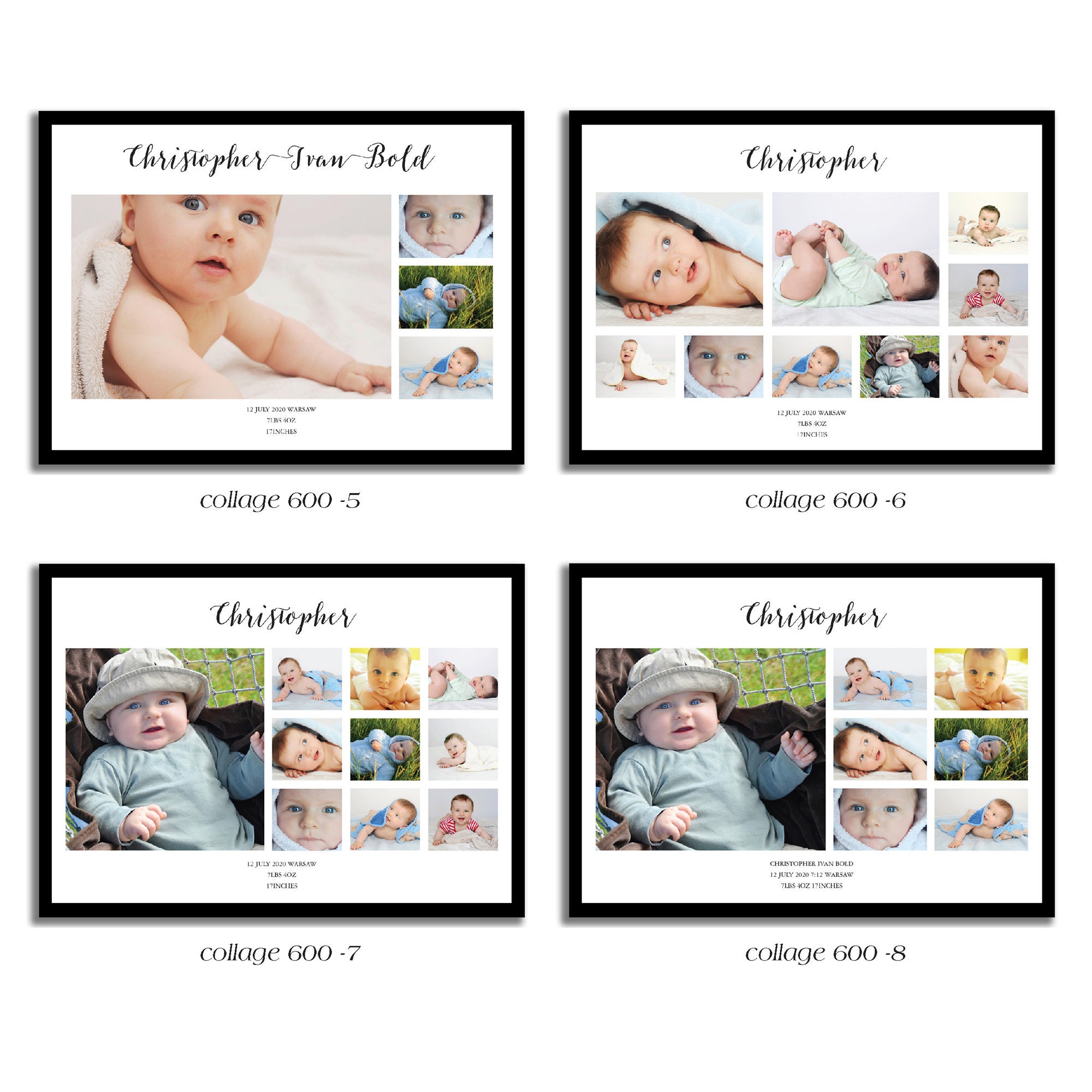 Page 2 - Free and customizable baby photo collage templates