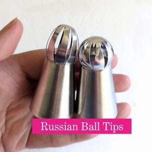 Set of 2 Russian ball tips flower cake decorating nozzle cupcake bouquet