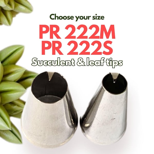 多肉植物用口金 PR 222s 222 m 222 サボテン用絞り出し口金 ケーキデコレーション用口金 葉っぱ型口金