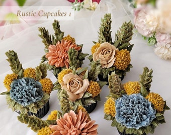 Buttercream flower tutorial: Rustic cupcakes 1