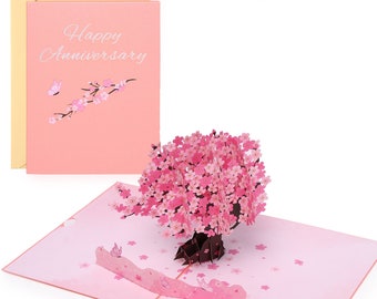 Happy Anniversary Card | Cherry Blossom Flower Pop Up Design