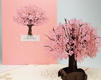 Special Friend Birthday Card - Cherry Blossom Pop Up Card for Women