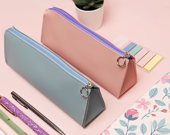 Pencil Case for Girls | Minimalist Design | Available in [Pastel Pink/Pastel Bluish Green]