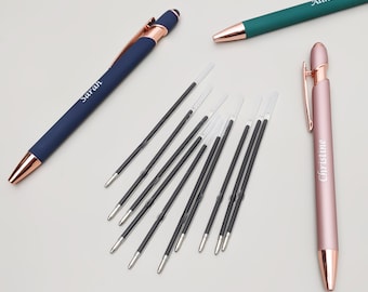 Pack of 10 Pen Refills, Blue ink Ballpoint Refill for Soft Touch Pens