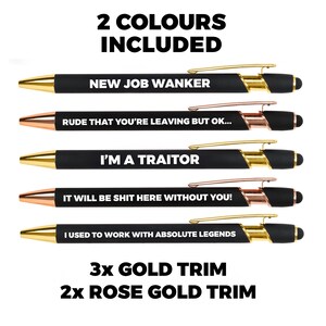 New Job Leaving Gift Funny Pen Set, Colleague leaving gift, Good luck funny Gifts, New Job pens image 3