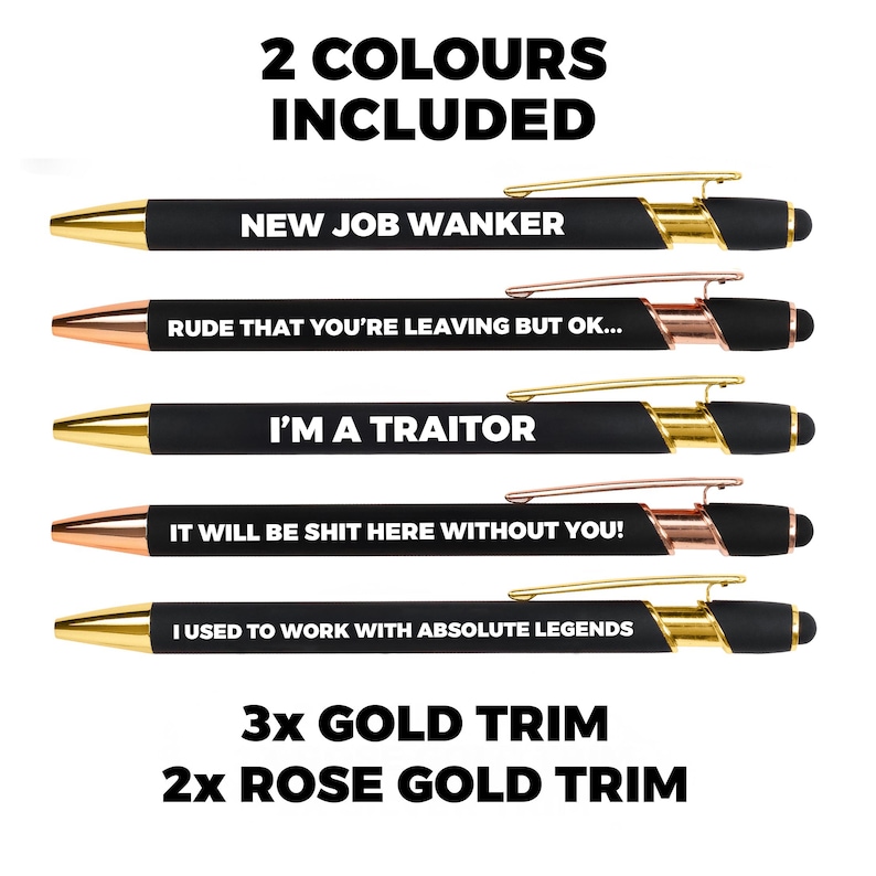 New Job Leaving Gift Funny Pen Set, Colleague leaving gift, Good luck funny Gifts, New Job pens image 3