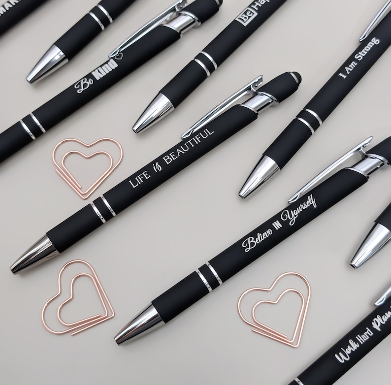 Inspirational Quotes Pen Gift Set Positivity Pens Etsy UK