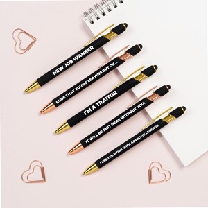 New Job Leaving Gift Funny Pen Set, Colleague leaving gift, Good luck funny Gifts, New Job pens image 2