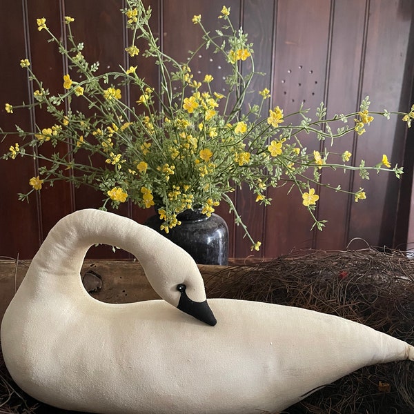 Beautiful prim nesting swan.