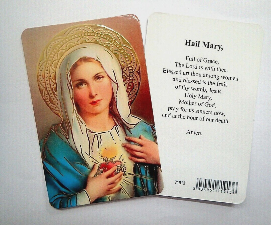 The Hail Mary Prayer Card Catholic - Etsy