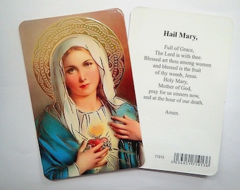 The Hail Mary Prayer Card Catholic