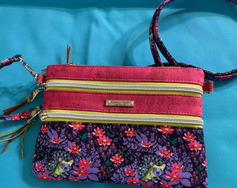 Mini crossbody bag in pink and purple