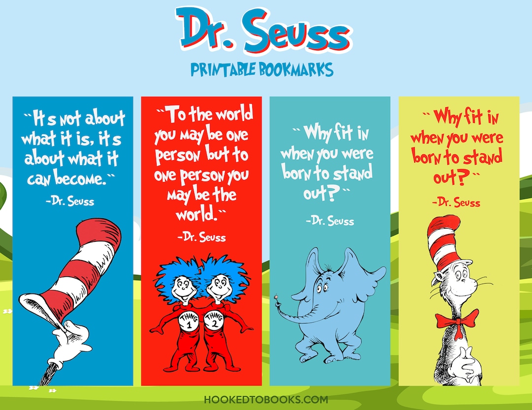 Dr. Seuss Digital Download Printable Bookmarks (Download Now) Etsy