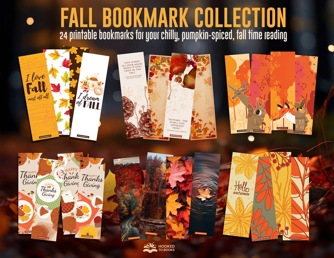 Fall Collection Printable Bookmarks Digital Download - Etsy