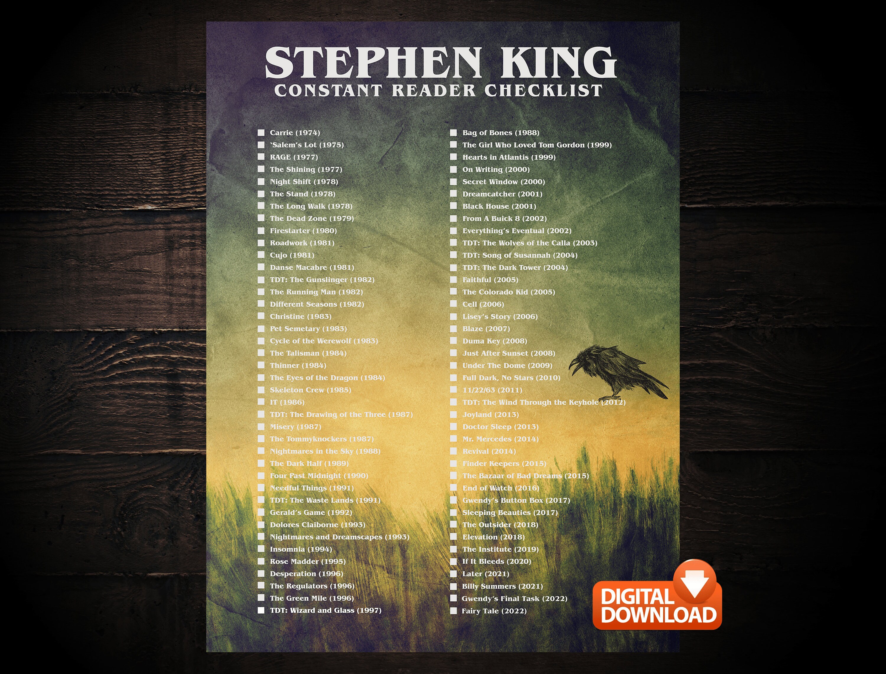 Stephen King Checklist Checklist Includes Latest Release Etsy UK