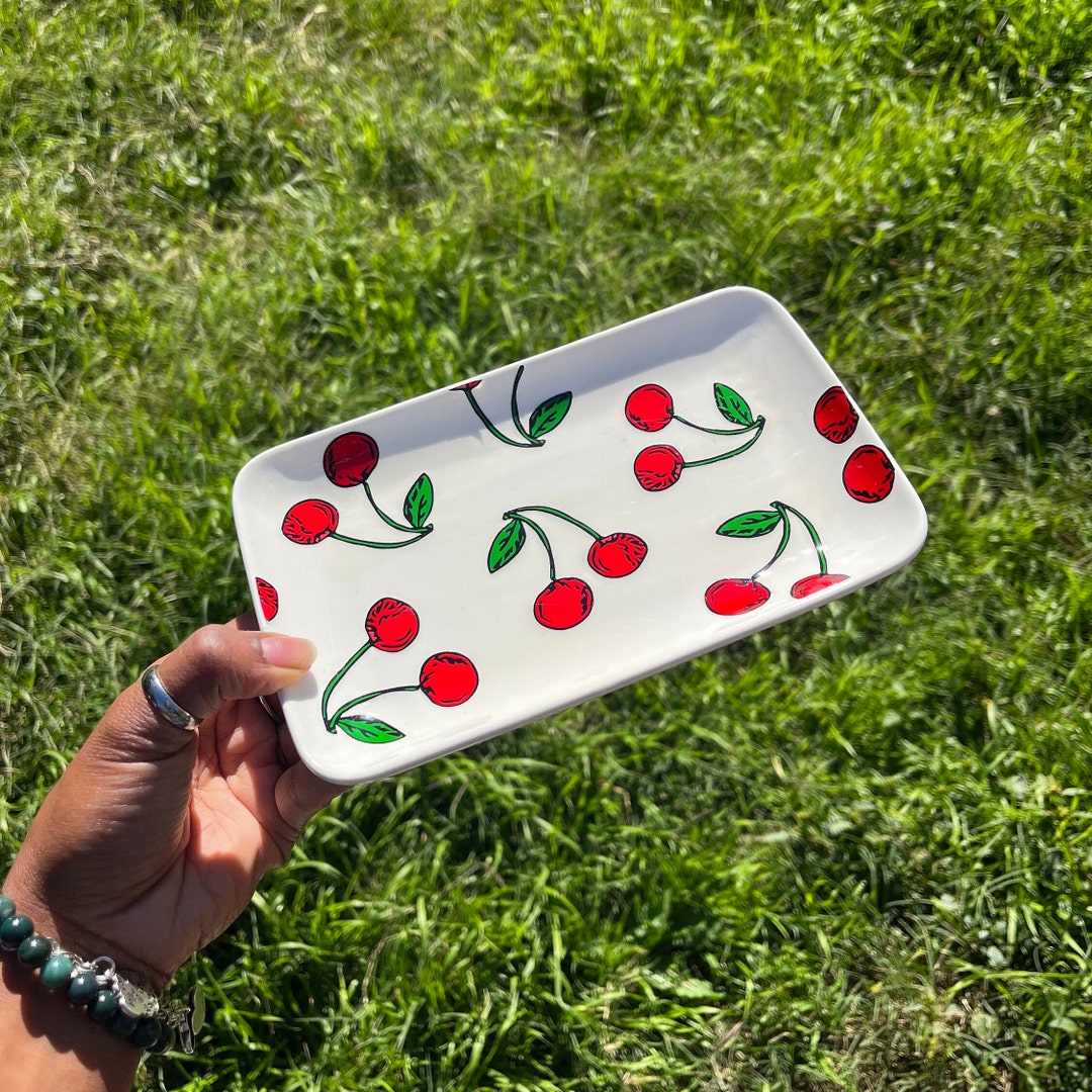 Cherry Rolling Tray Aesthetic Rolling Tray Gifts for Her Cute Smoke