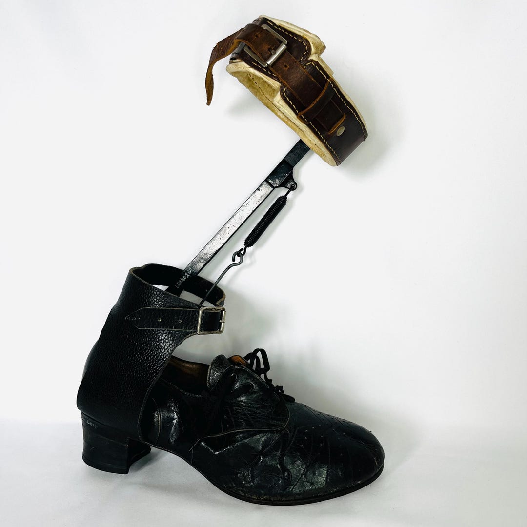 Vintage Lower Leg Brace With Shoe Polio Leg Brace Antique Polio Brace