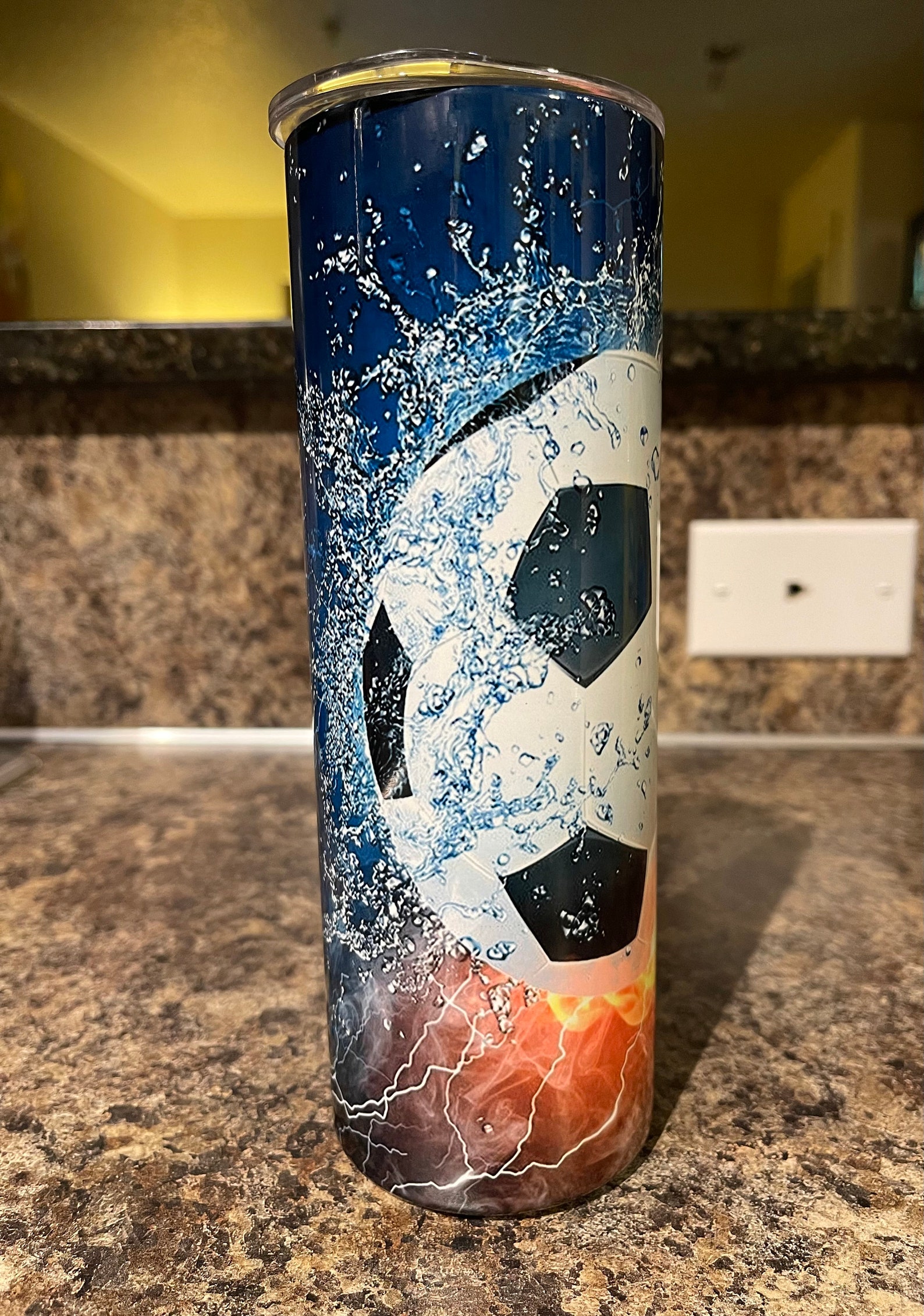 20oz Stainless Steel Soccer Ball Tumbler Etsy