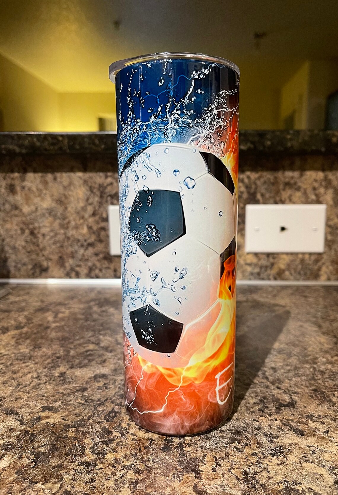 20oz Stainless Steel Soccer Ball Tumbler Etsy