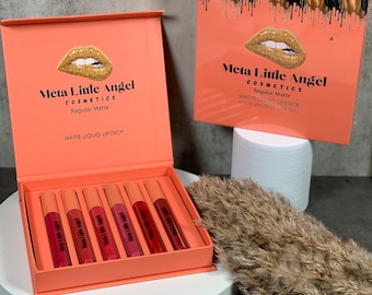 Regular LONG WEAR LIPSTICK - Regular Vegan Matte Liquid Lipstick Collection - Cosmetics Products - Set 6pcs Sexy Lipstick  Make Up Accessory
