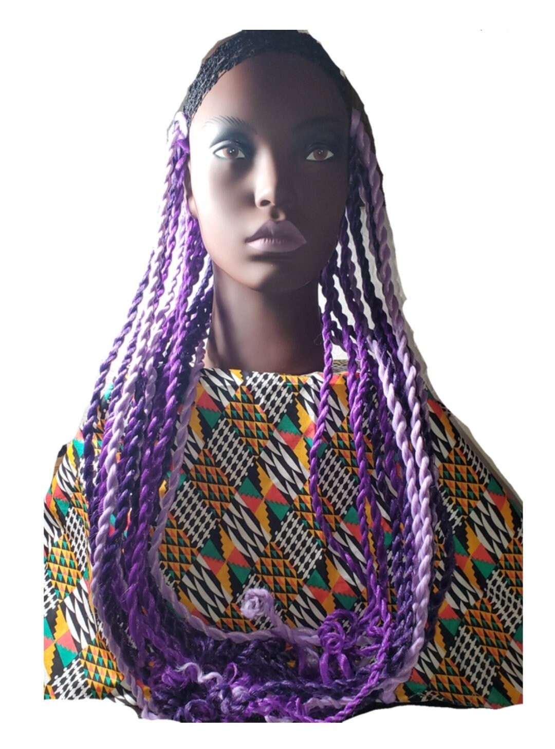 Purple/lavender Senegalese Twist Headpiece - Etsy display picture 1