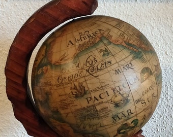 VINTAGE Globe Wooden Stand Made in Spain