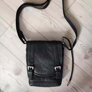 VOI leather bag/shoulder bag dark grey/black