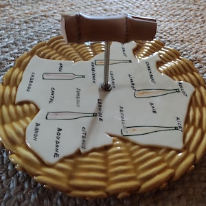 Plato de queso VINTAGE Ceramique de Paris Decore Main 27 cm