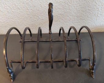 VINTAGE Toast Holder Rack Vintage Letter Napkin Holder Brass Rare Collector 70s