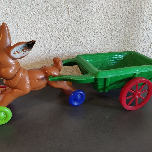 DDR Osterhase mit Wagen Kunststoff Vintage 90er