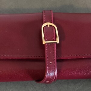 VINTAGE Elegante portagioielli portagioielli Corona in vera pelle bordeaux