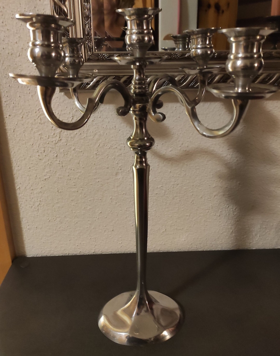 Candelabro 4 Brazos Plateado Candelabro De 4 Brazos Plateado - 80 Cm  Altura, Para Mesa O Pared Decoracion Evento Bodas, image size:1080x1373