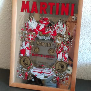 VINTAGE, advertising mirror, Martini, Martini & Rossi, Gran Medaglia d oro Torino, 80s